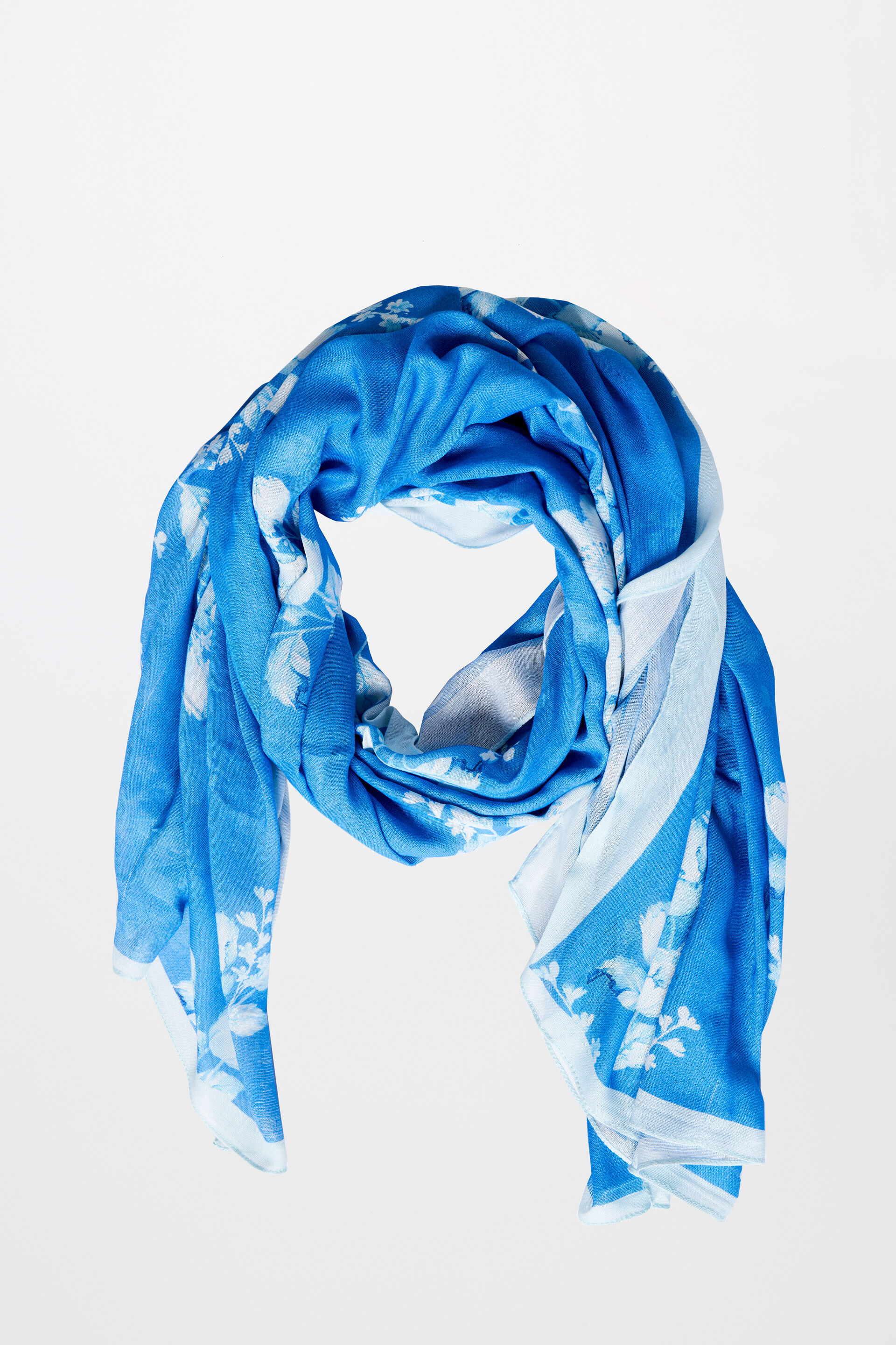 Blue Viscose Scarf, , image 1