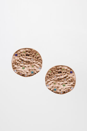 Gold Metal and Stone Earring, , image 1
