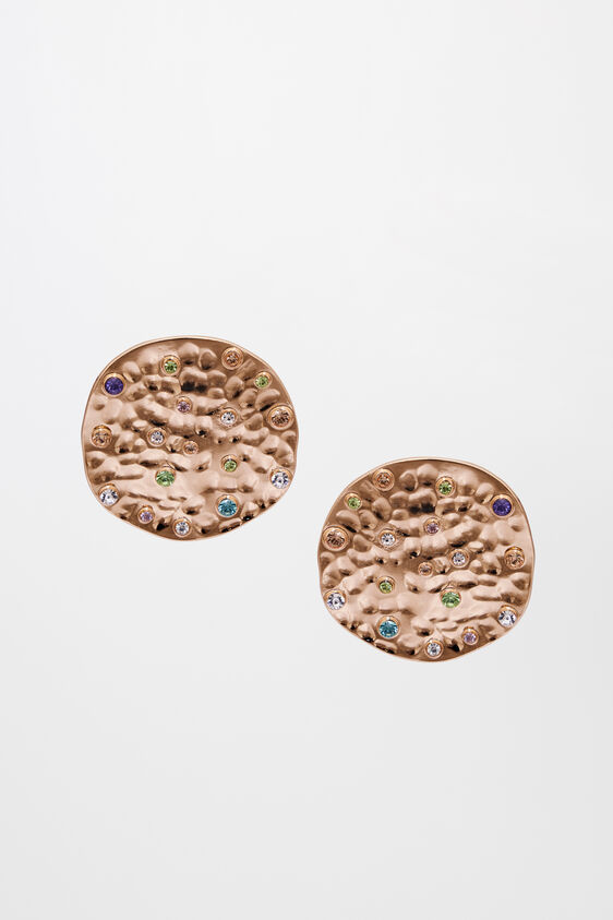 Gold Metal and Stone Earring, , image 1