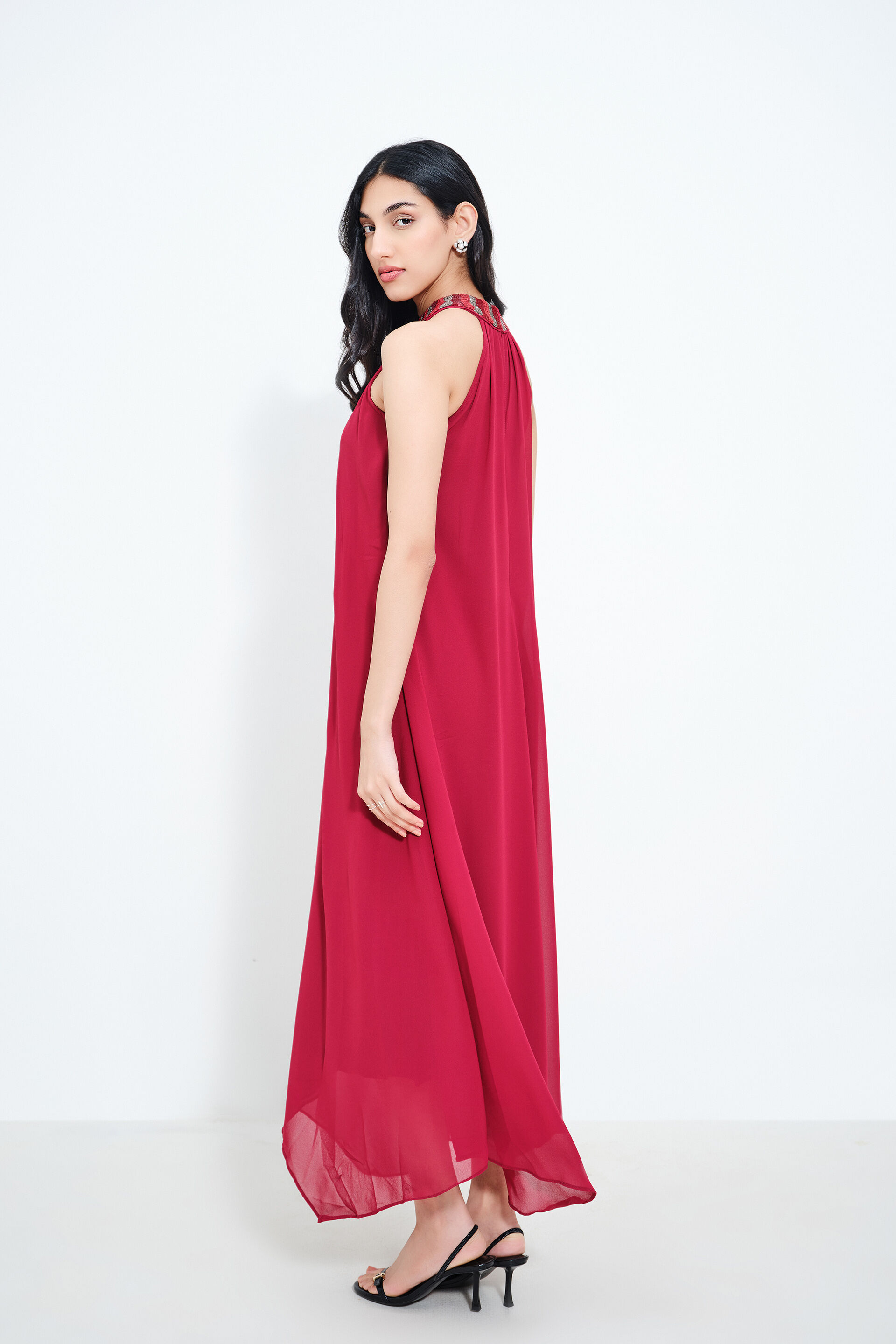 Crimson Chase Dress, Maroon, image 6