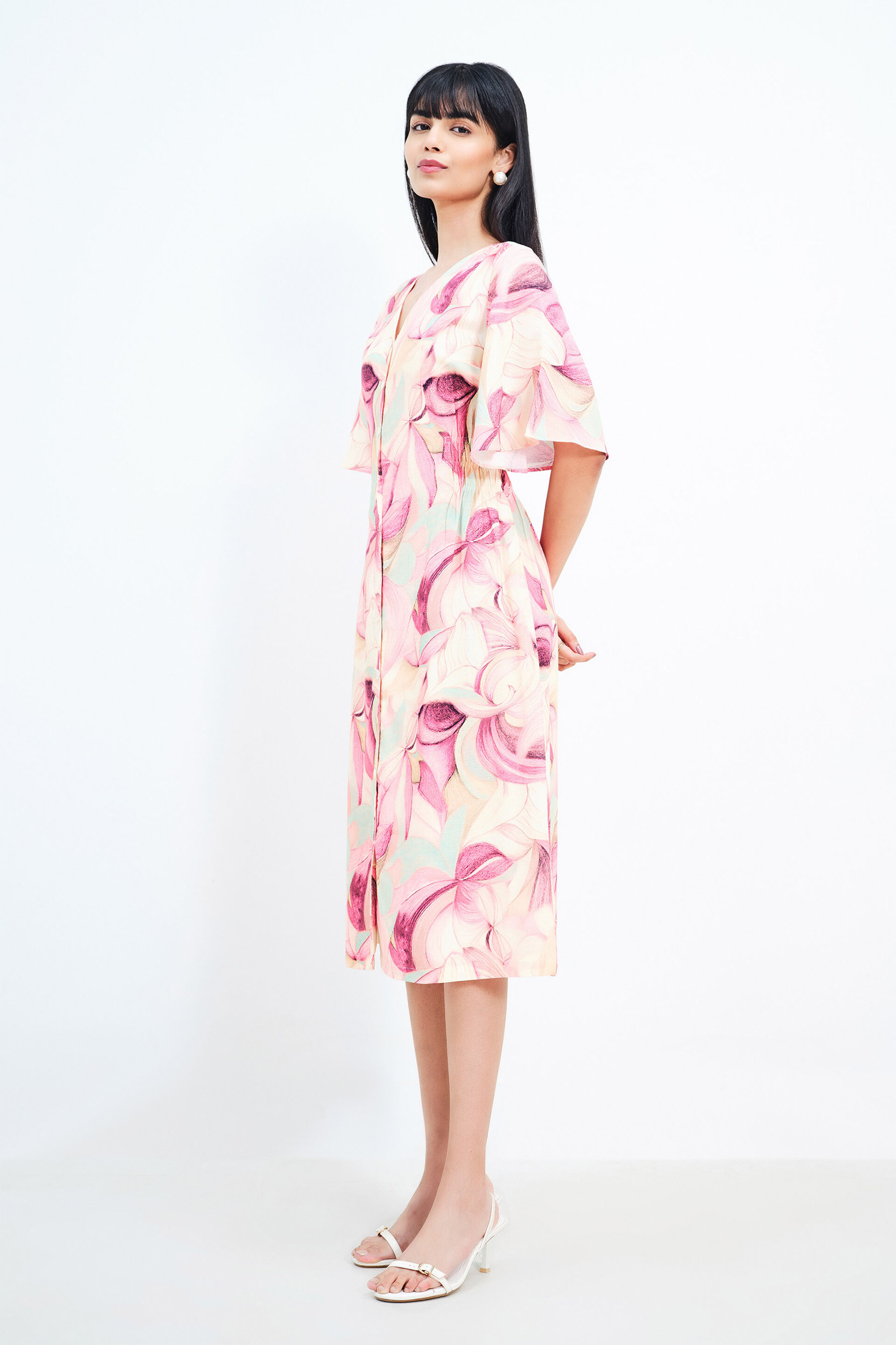 Pinkscape Printed Dress, Pink, image 4