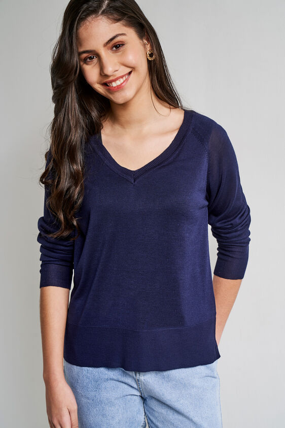 Solid Straight Top, Indigo, image 3