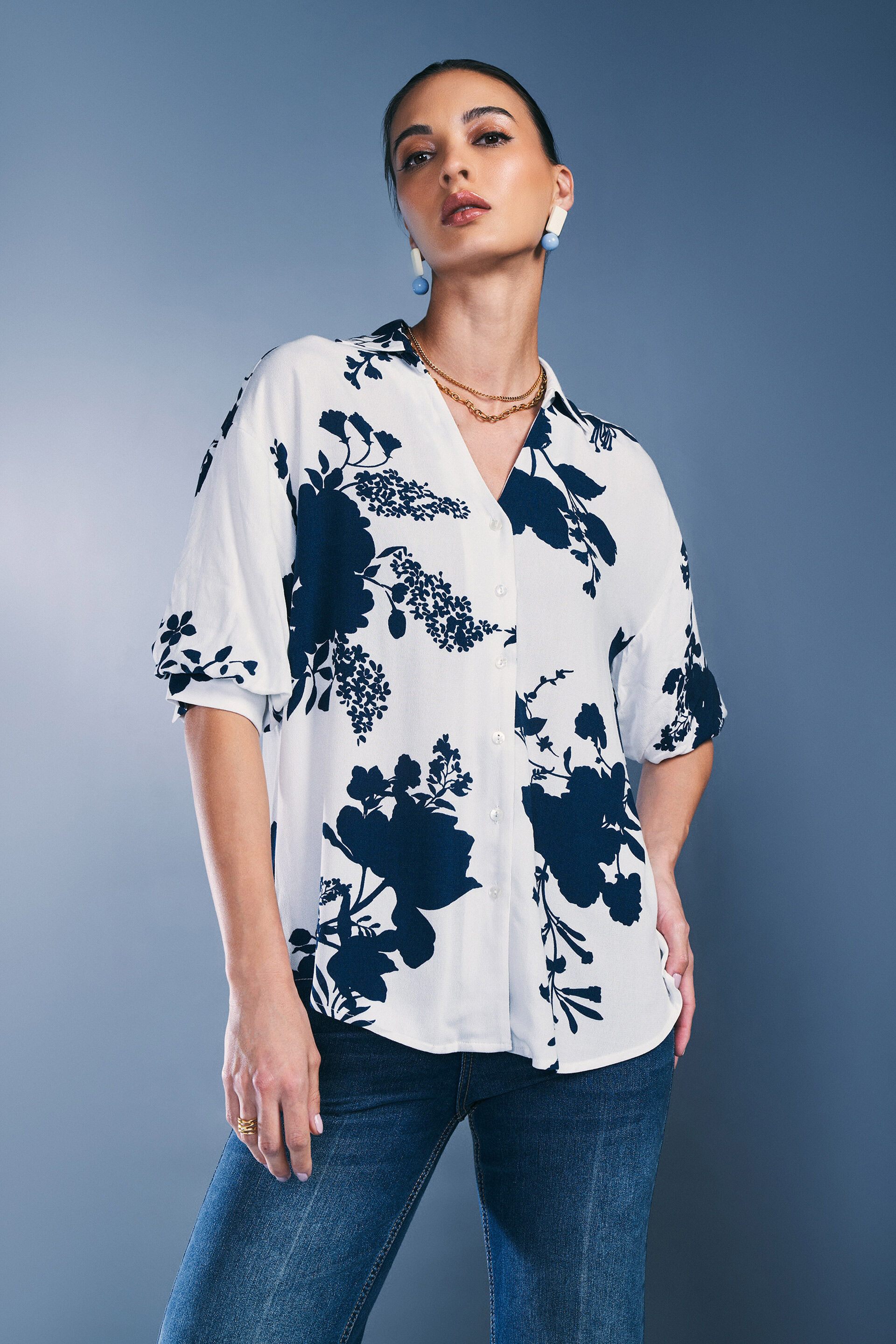 Monochrome Harmony Shirt, White, image 1