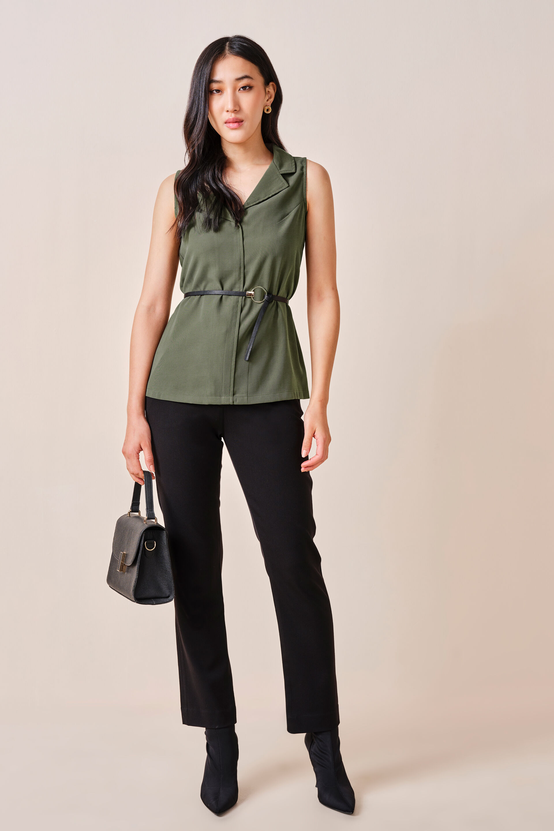 Odelia Solid Top, Olive, image 2
