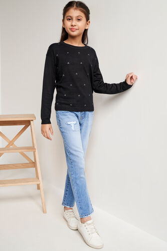 Black High Neck Top, Black, image 2