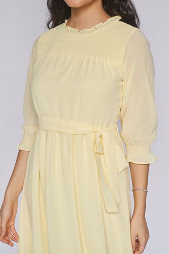 5 - Yellow Solid Flared Dress, image 5