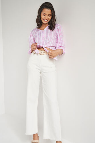 Pink And White Regular Length Straight Straight Top, Pink, image 2