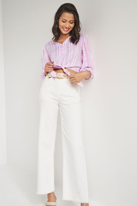 Pink And White Regular Length Straight Straight Top, Pink, image 2
