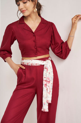 Wine Solid Cropped Trims Set, Wine, image 1