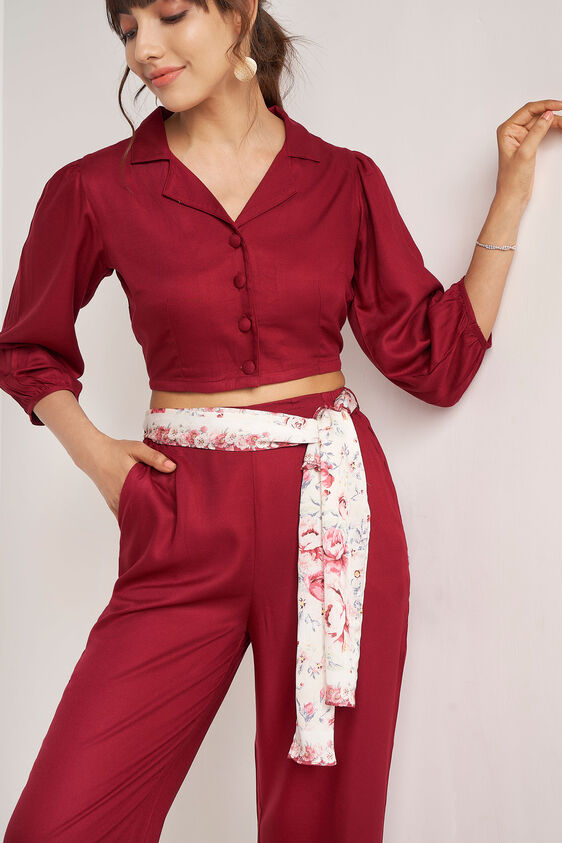 Wine Solid Cropped Trims Set, Wine, image 1