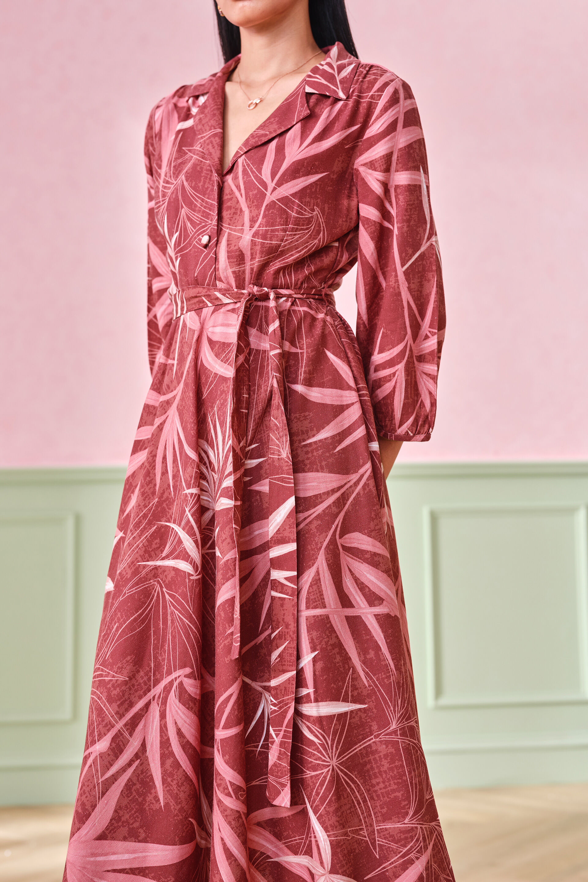 Fall Flirtation Viscose Blend Dress, Rust, image 4