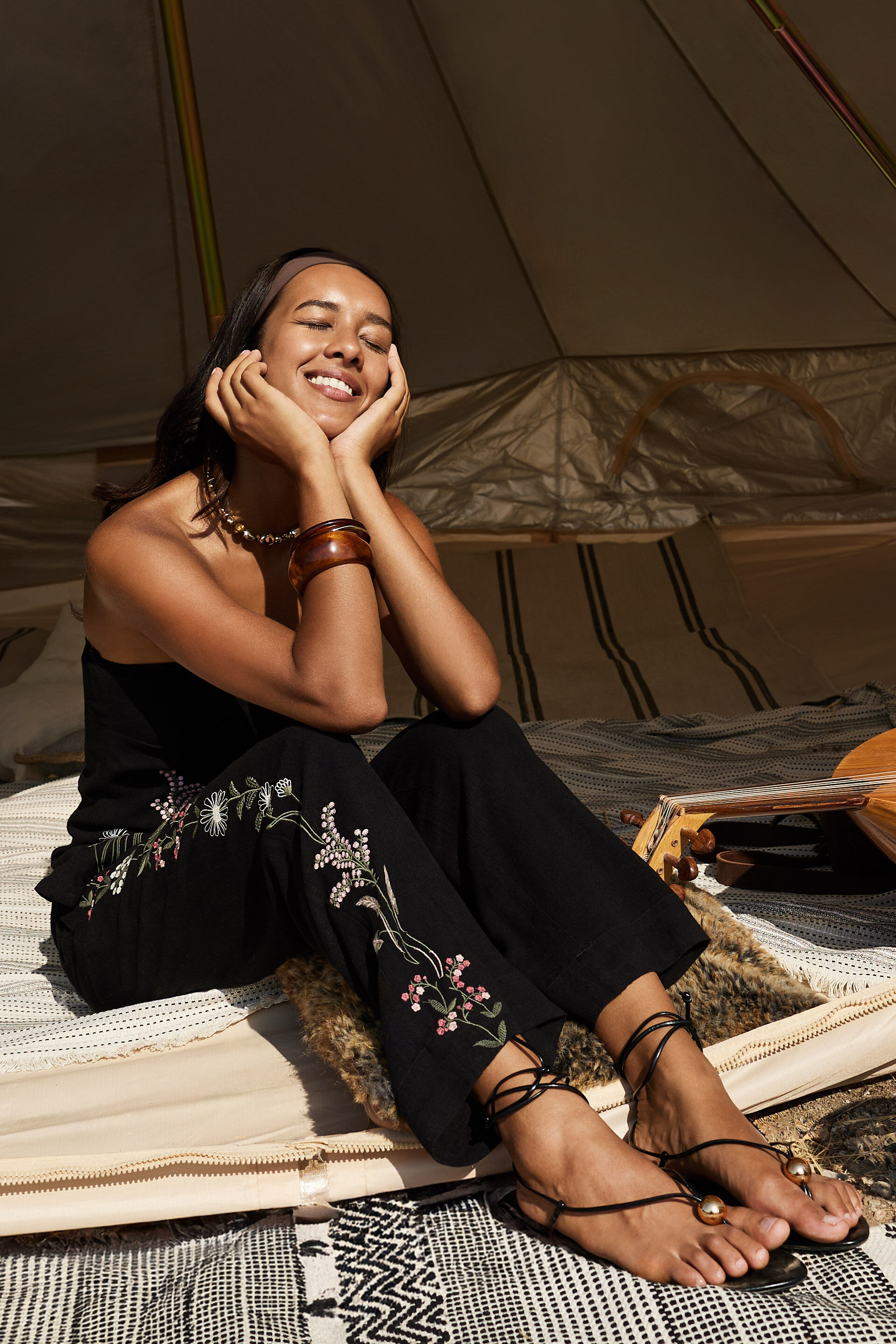 Rania Embroidered Co-ord Set, Black, image 5