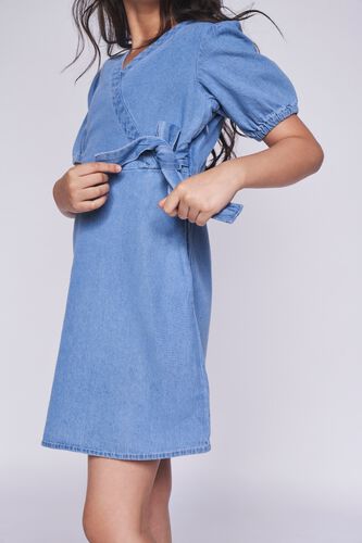 5 - Midnight Blue Solid Straight Dress, image 5