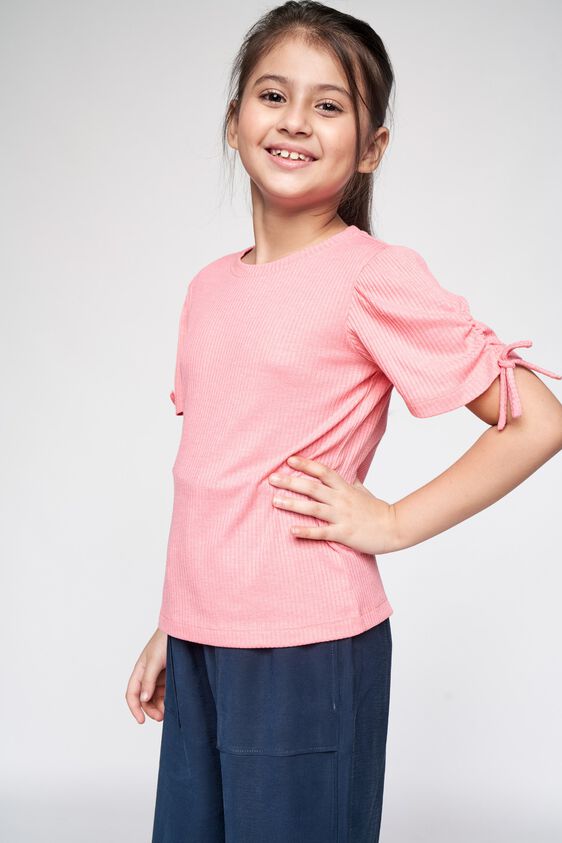 1 - Pink Solid Straight Top, image 1
