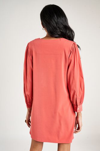 5 - Peach Solid A-Line Dress, image 5