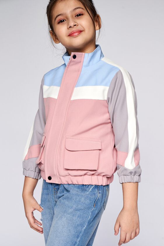 4 - Pink Colour blocked Straight Jacket, image 4