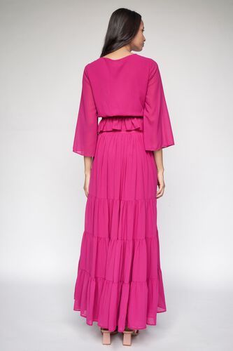 4 - Magenta Solid Fit and Flare Set, image 4