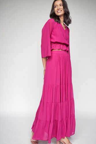 3 - Magenta Solid Fit and Flare Set, image 3
