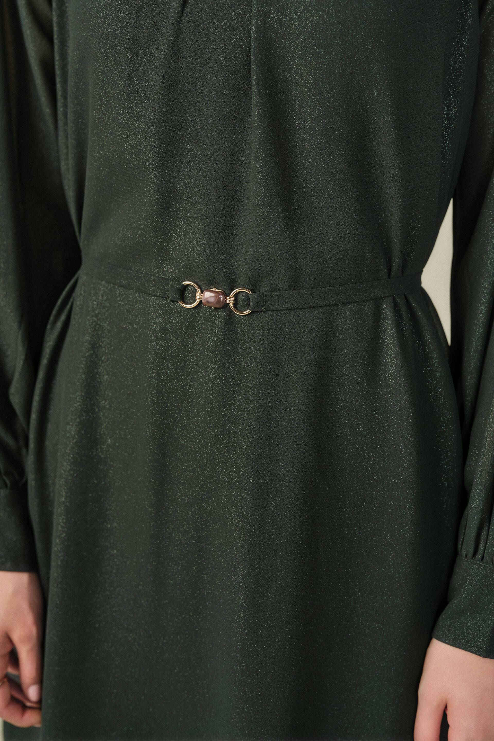 Shimmer Dress in Forest Green, Green, image 2