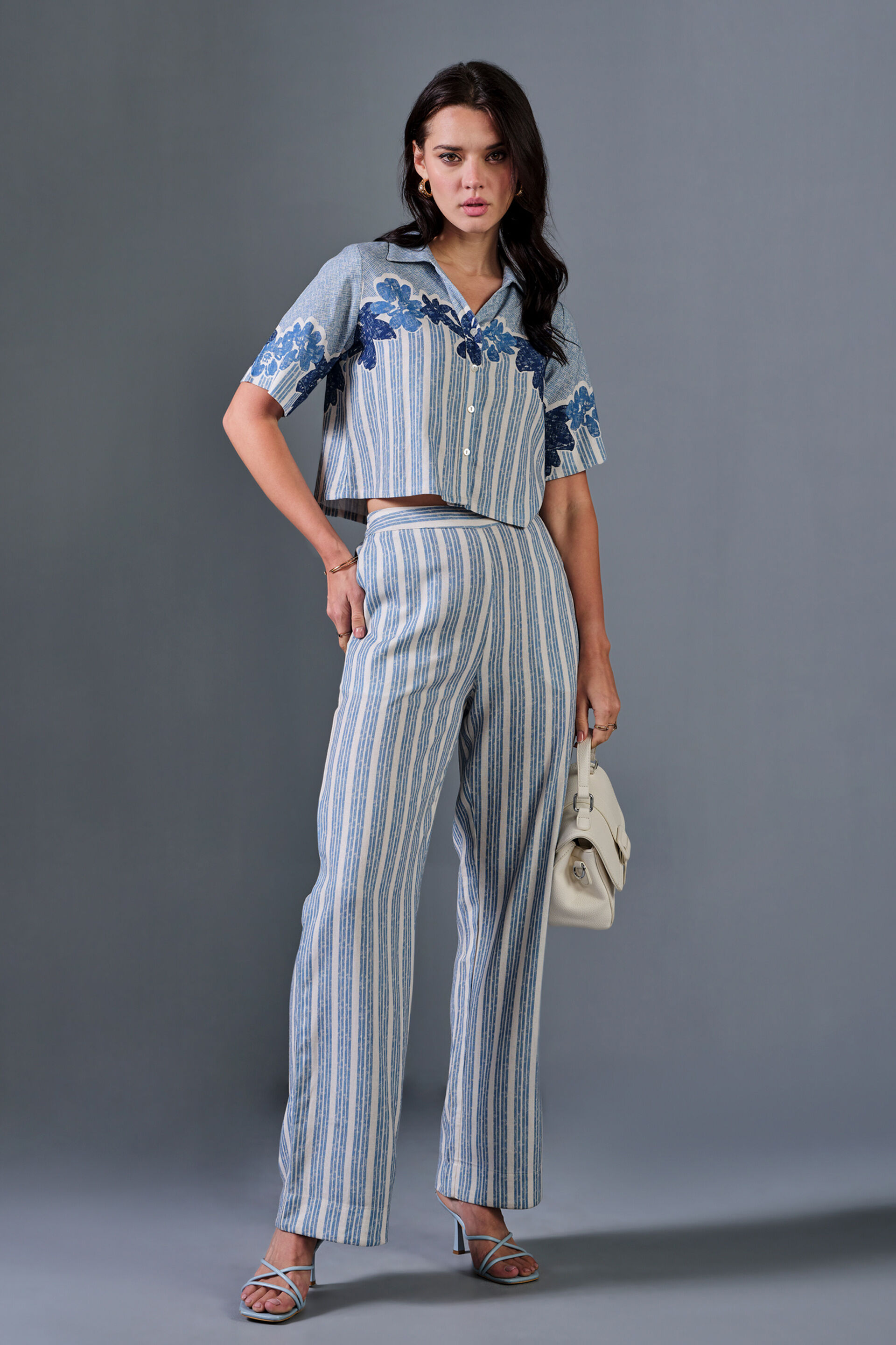 Blueming Viscose Blend Co-ord Set, Blue, image 2