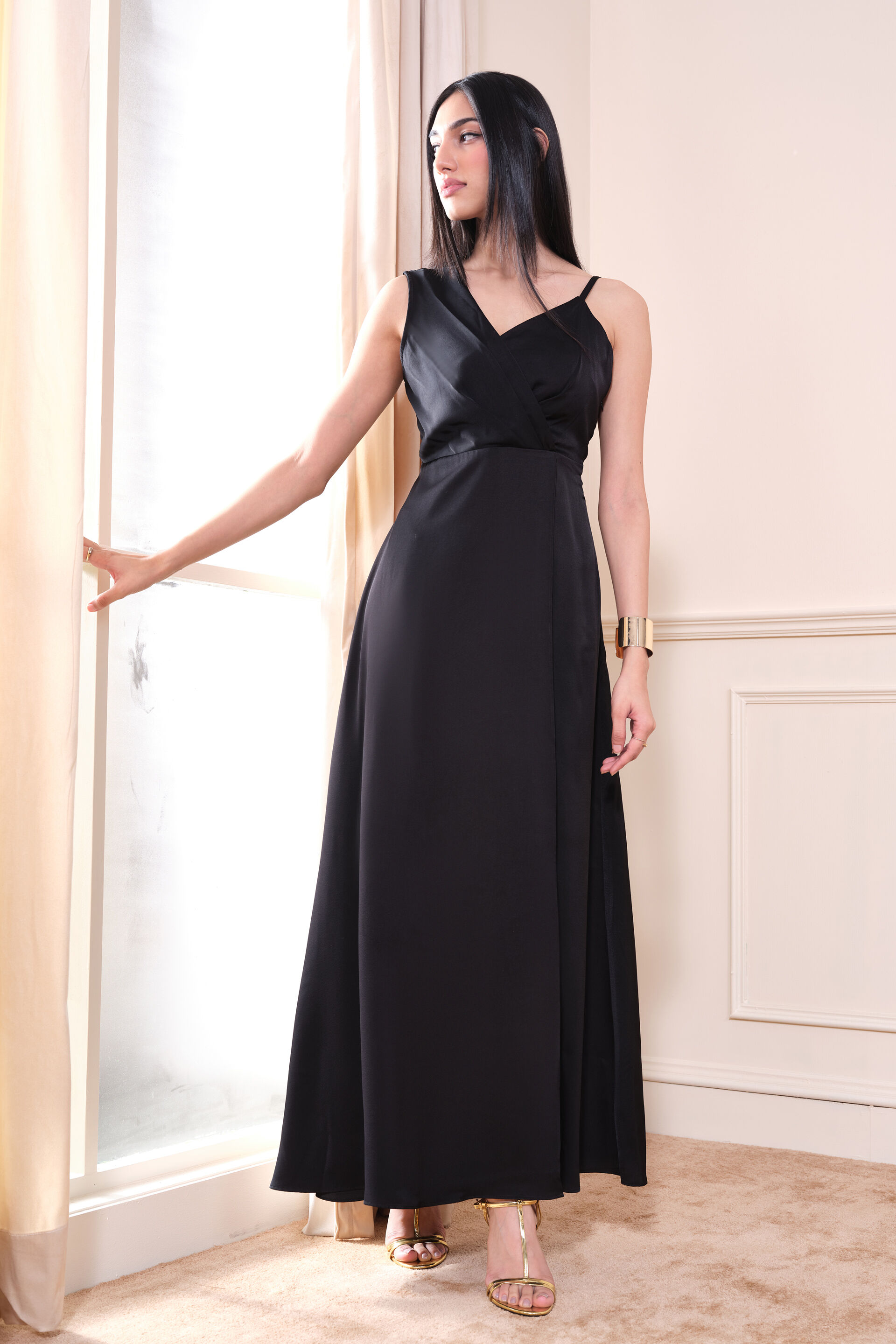 Verdant Verve Maxi Dress, Black, image 2