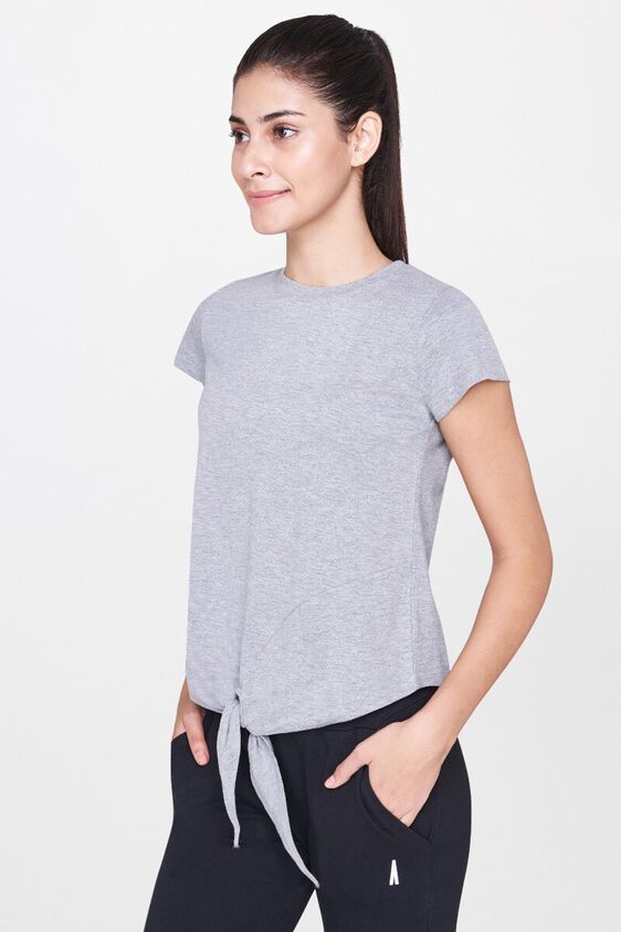 3 - Grey Round Neck A-Line Regular T-Shirts, image 3