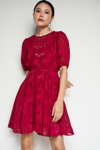 Cranberry Core Dress, Maroon, image 5