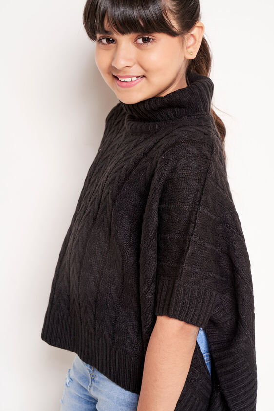 Black Solid Kaftan Top, Black, image 5