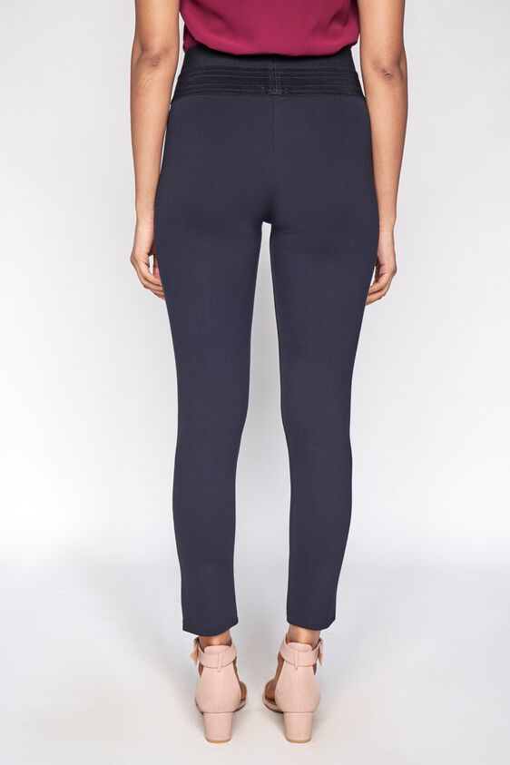 4 - Navy Blue Self Design Straight Bottom, image 4