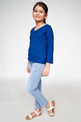 2 - Navy Blue Solid Straight Top, image 2