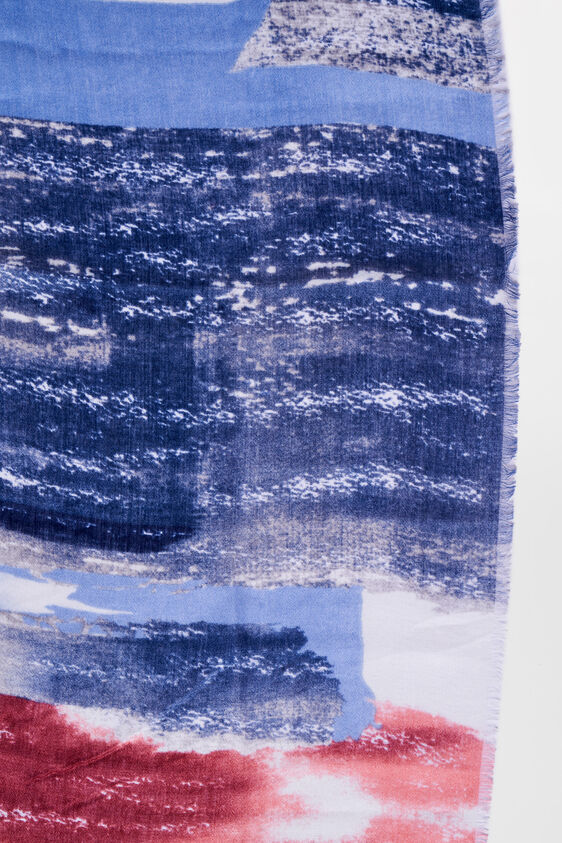 Blue Viscose Scarf, , image 2