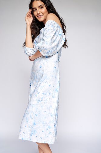 3 - Blue Floral Straight Dress, image 3