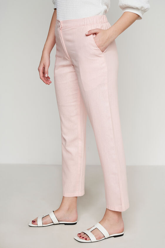 Linen Straight-Fit Trouser, Light Pink, image 3