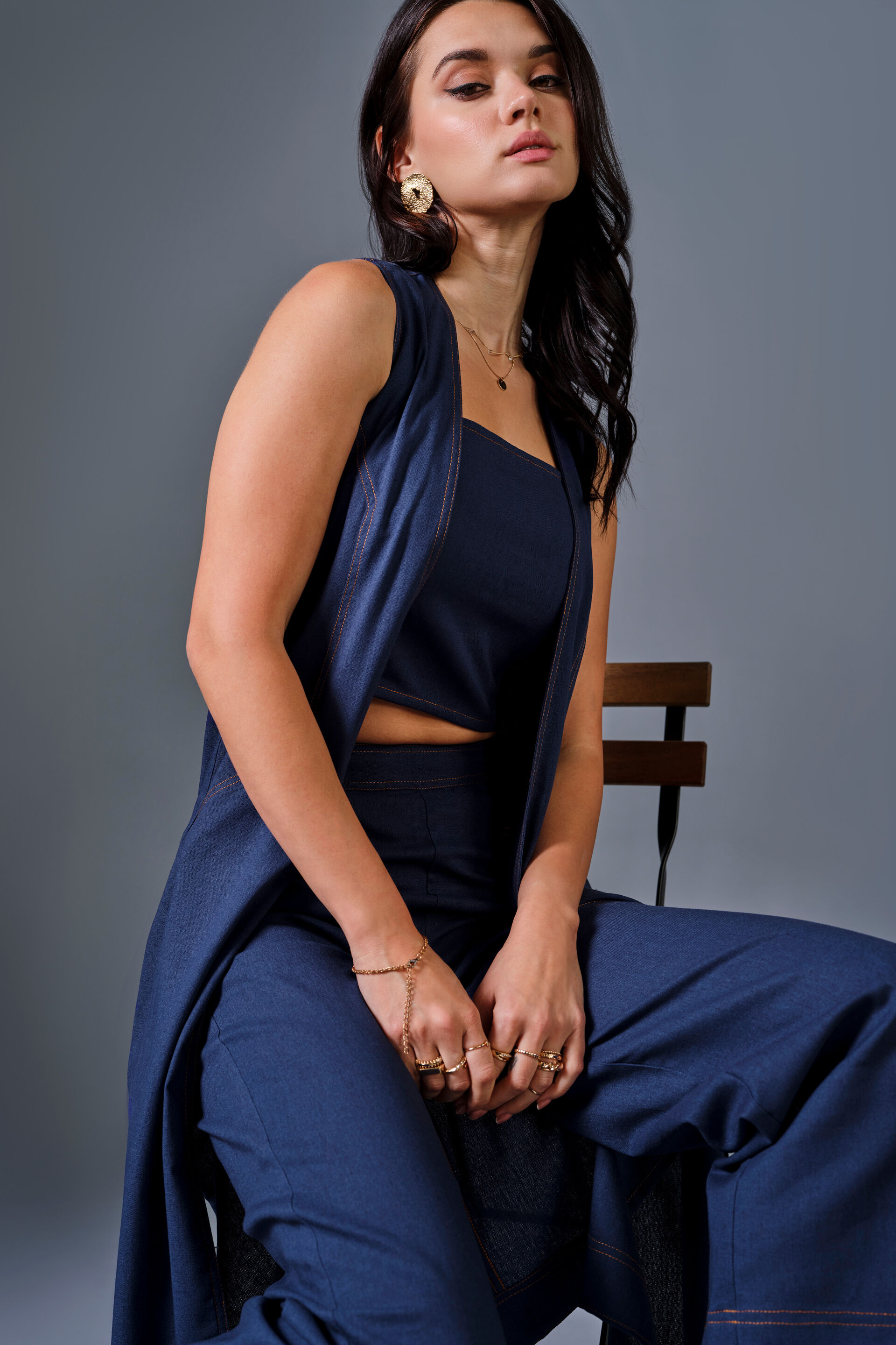 Into the Flow Viscose Blend Set, Navy Blue, image 4