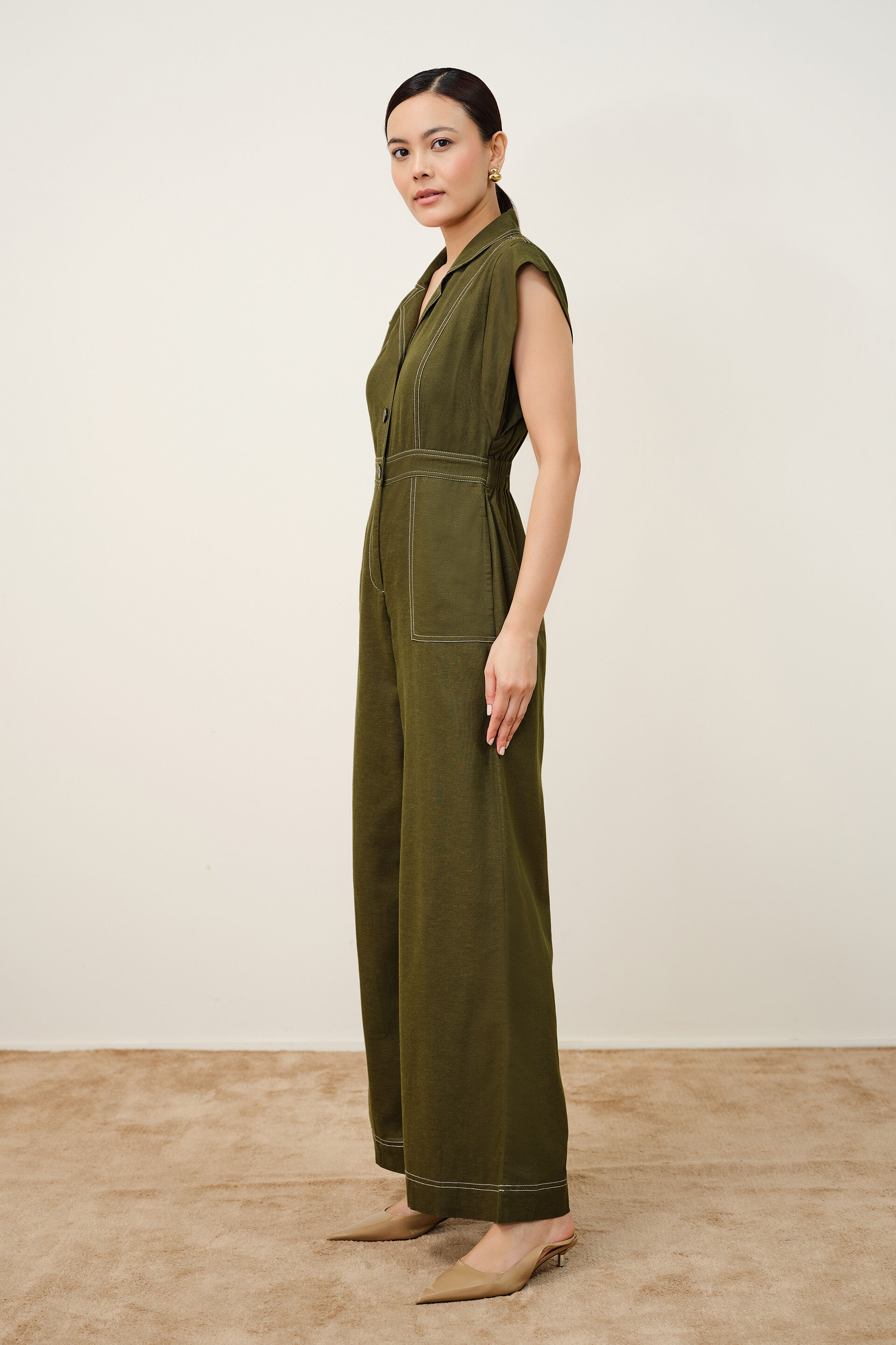 Olive Canopy Jumpsuit, Olive, image 5