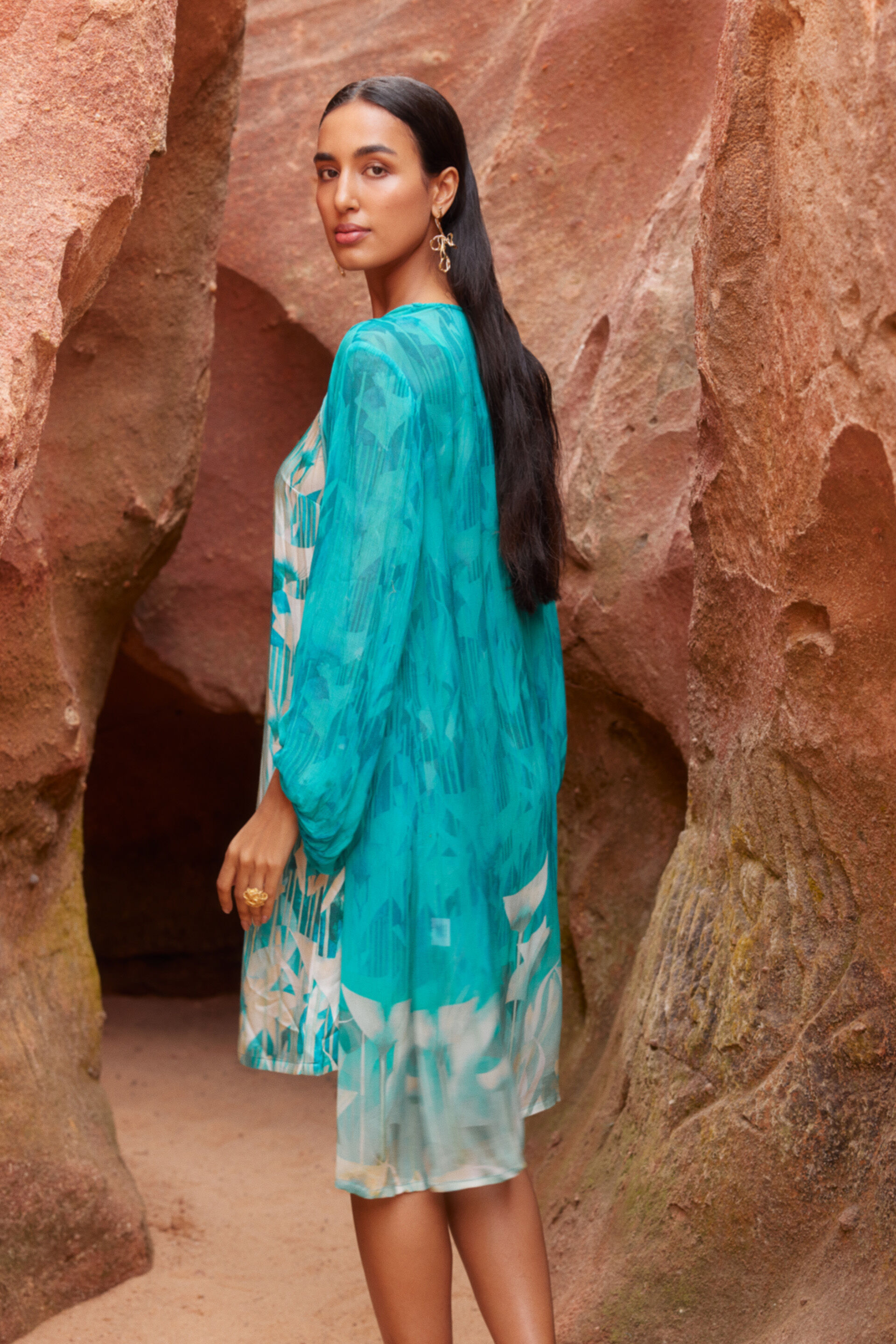 Seadrae Shrug Set, Aqua, image 4