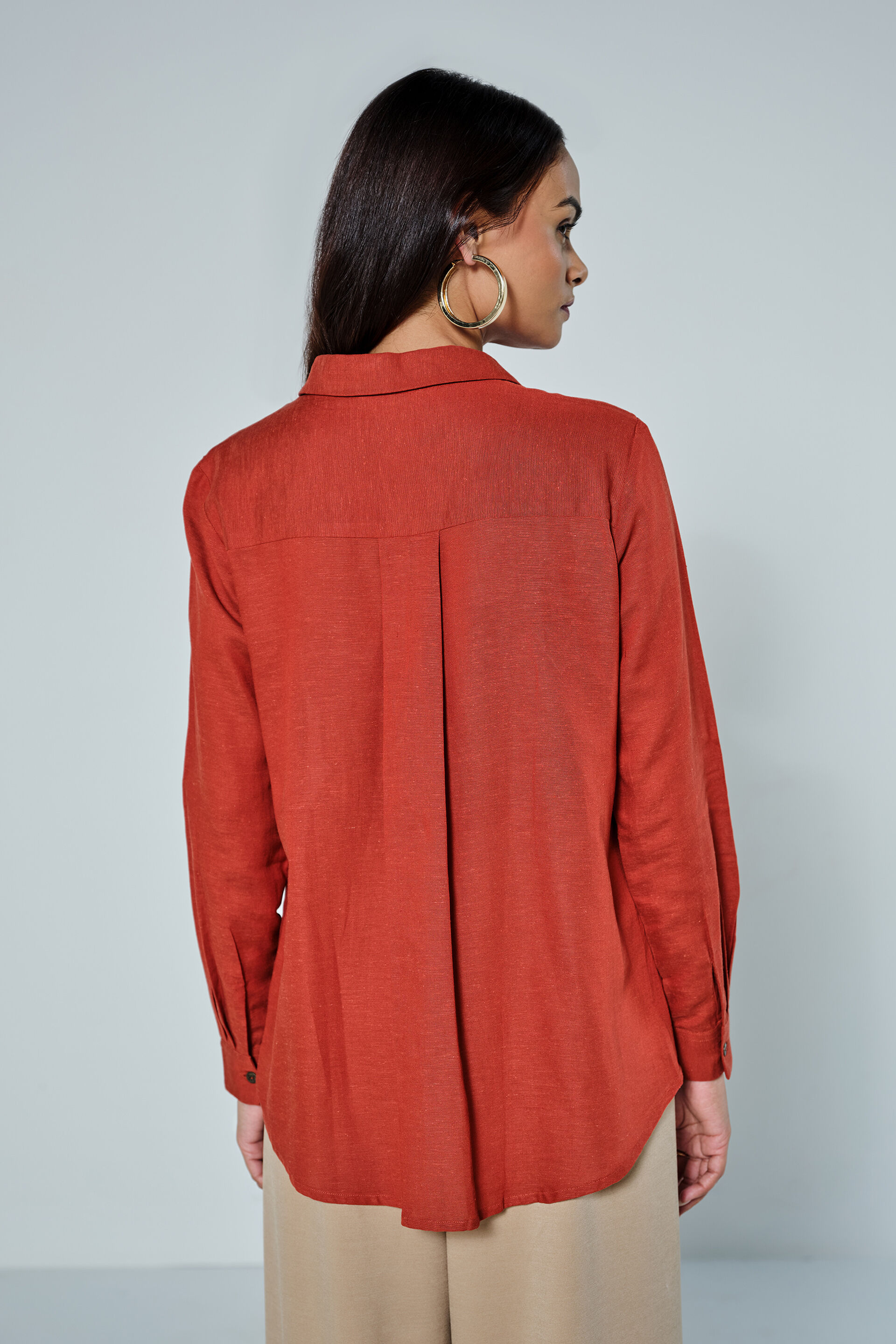 Aliviya Embroidered Rust Top, Rust, image 3