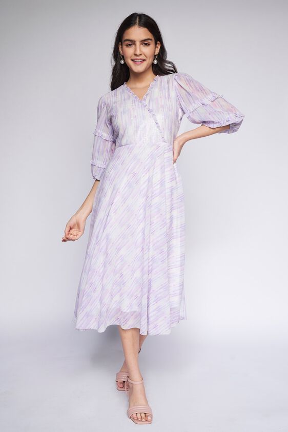 4 - Multi Color Stripes Flared Dress, image 4