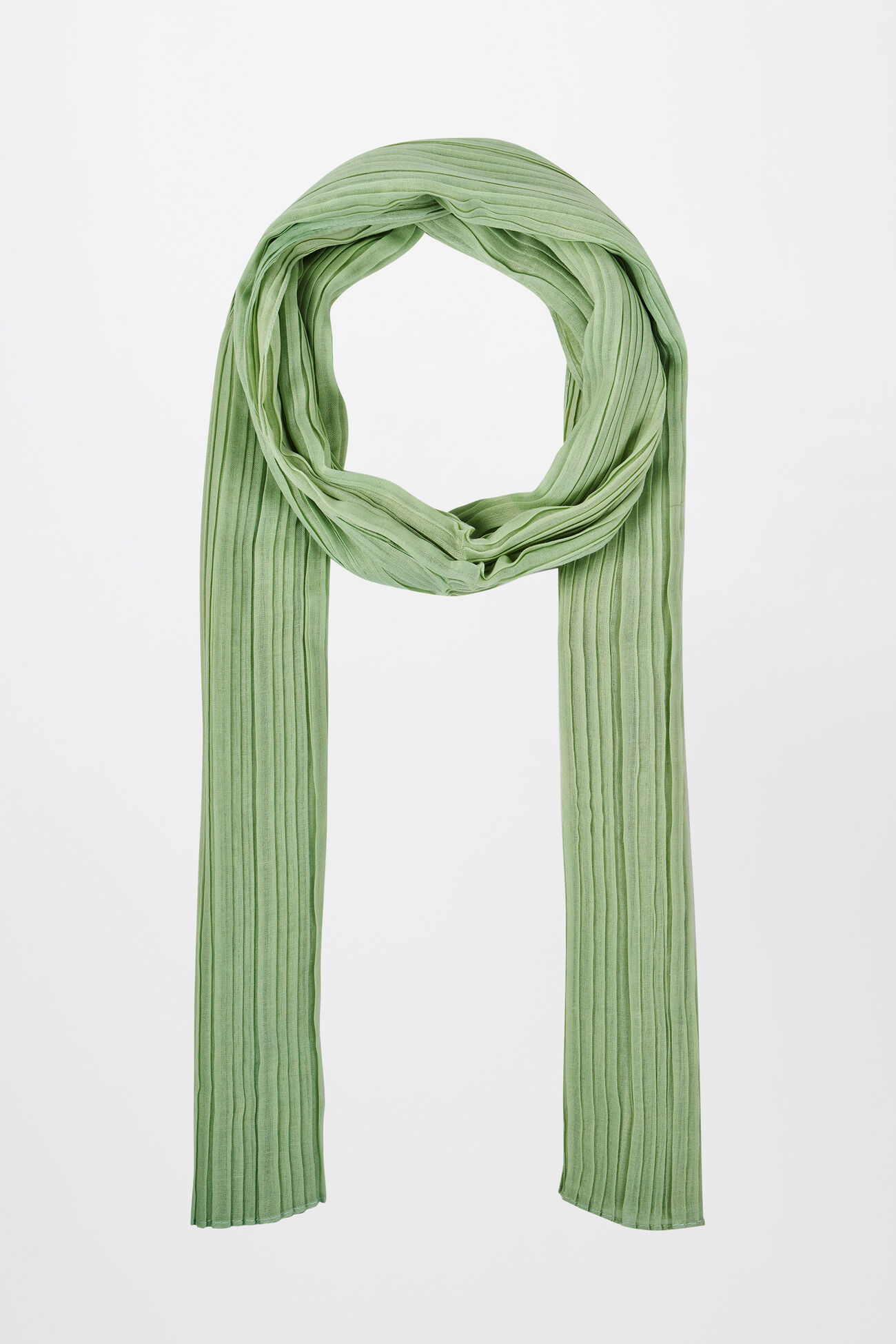Solid Green Viscose Casual Scarf, , image 1