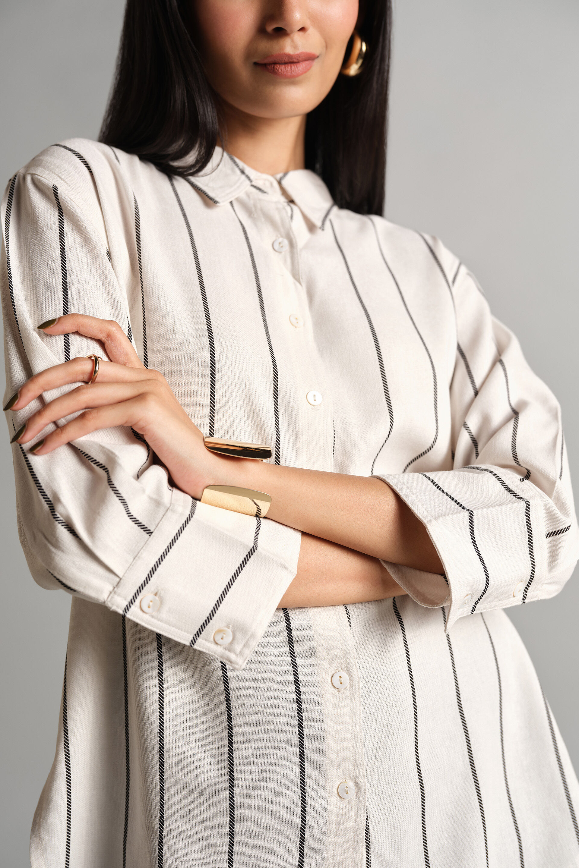 Classic Striped Shirt, White, image 6