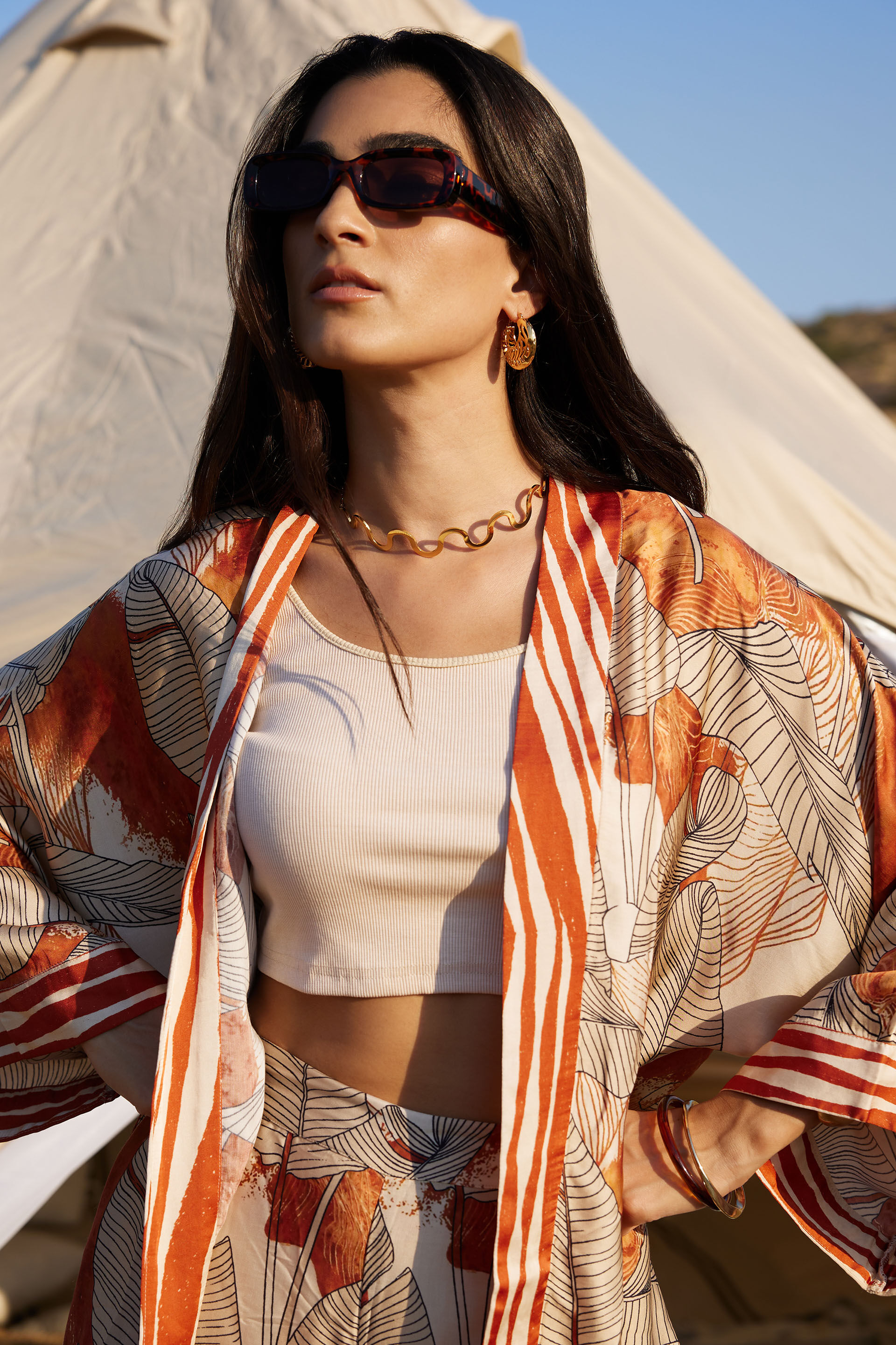 Amber Modal Co-ord Set, Orange, image 6