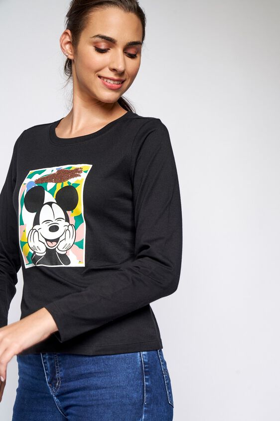 4 - Black Graphic Straight Top, image 4