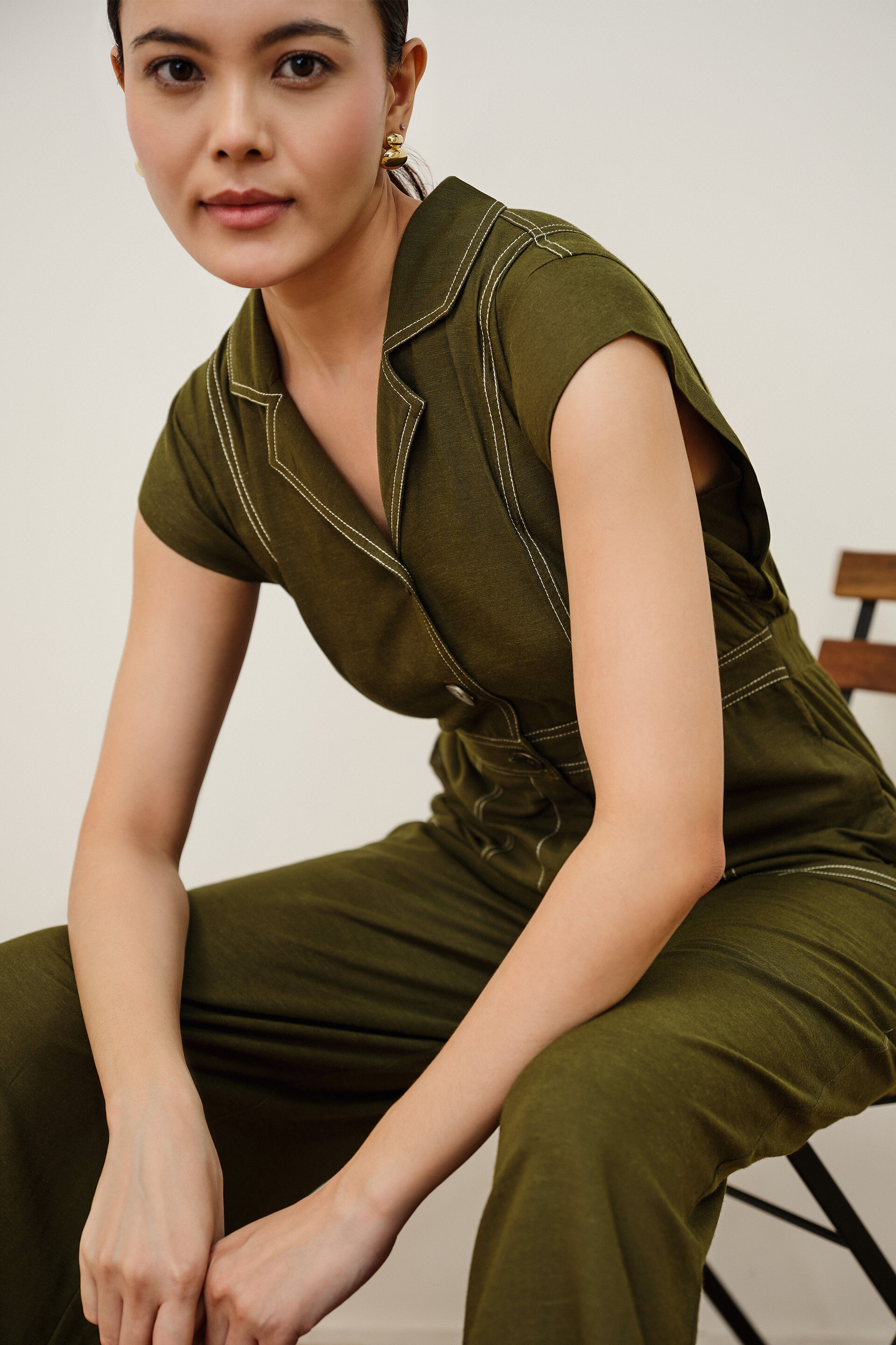 Olive Canopy Jumpsuit, Olive, image 4