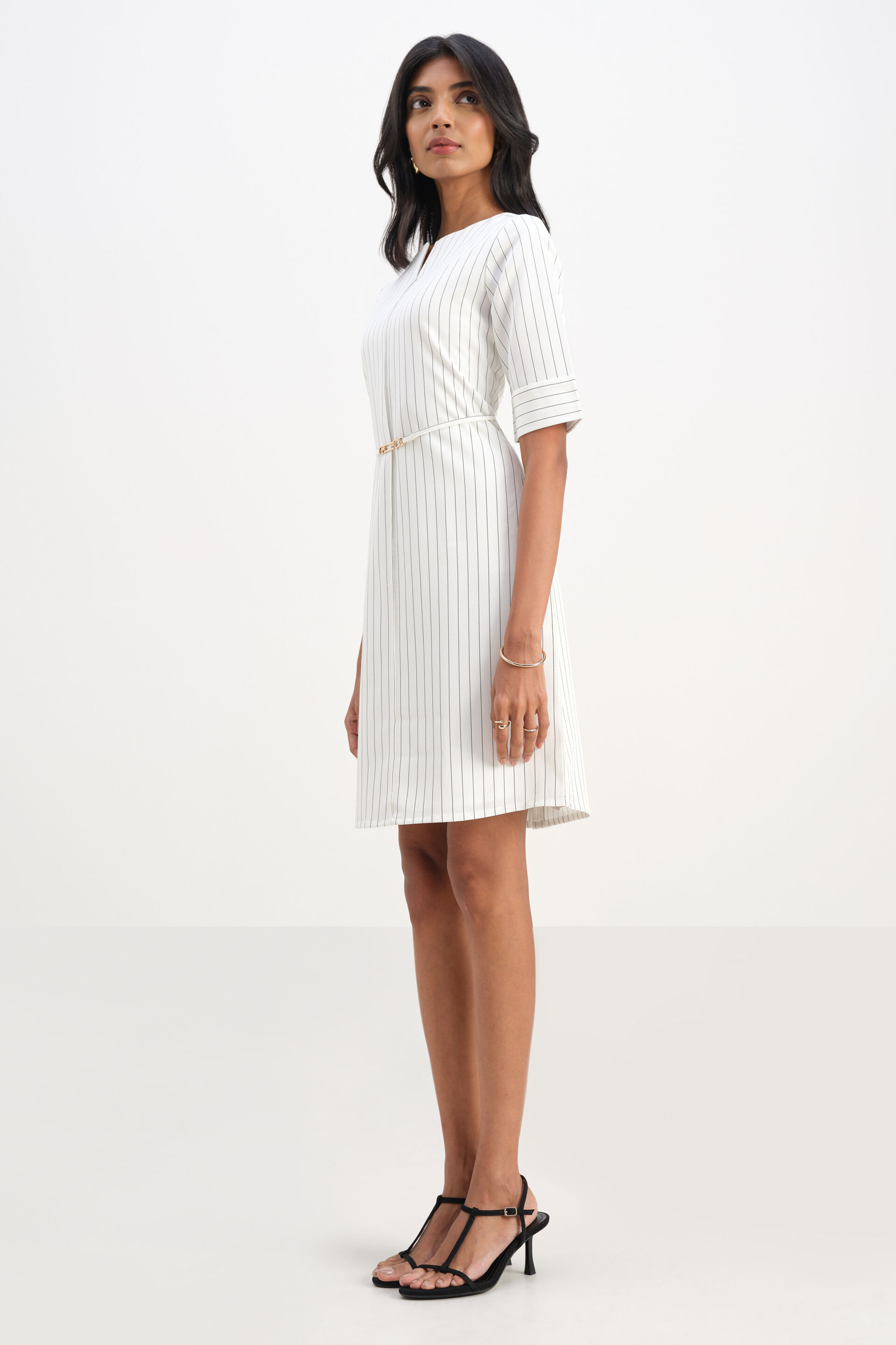 Monochrome Motion Dress, White, image 5