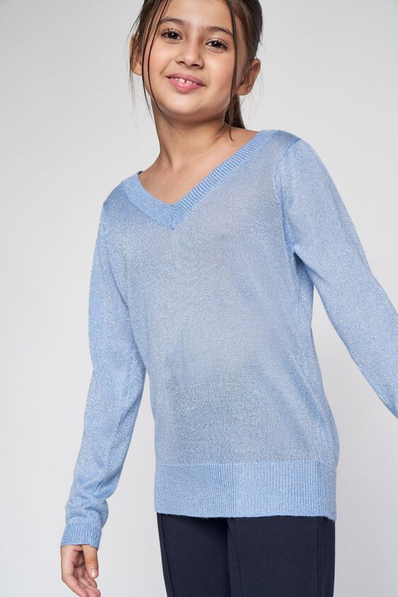 1 - Powder Blue Solid Straight Top, image 1