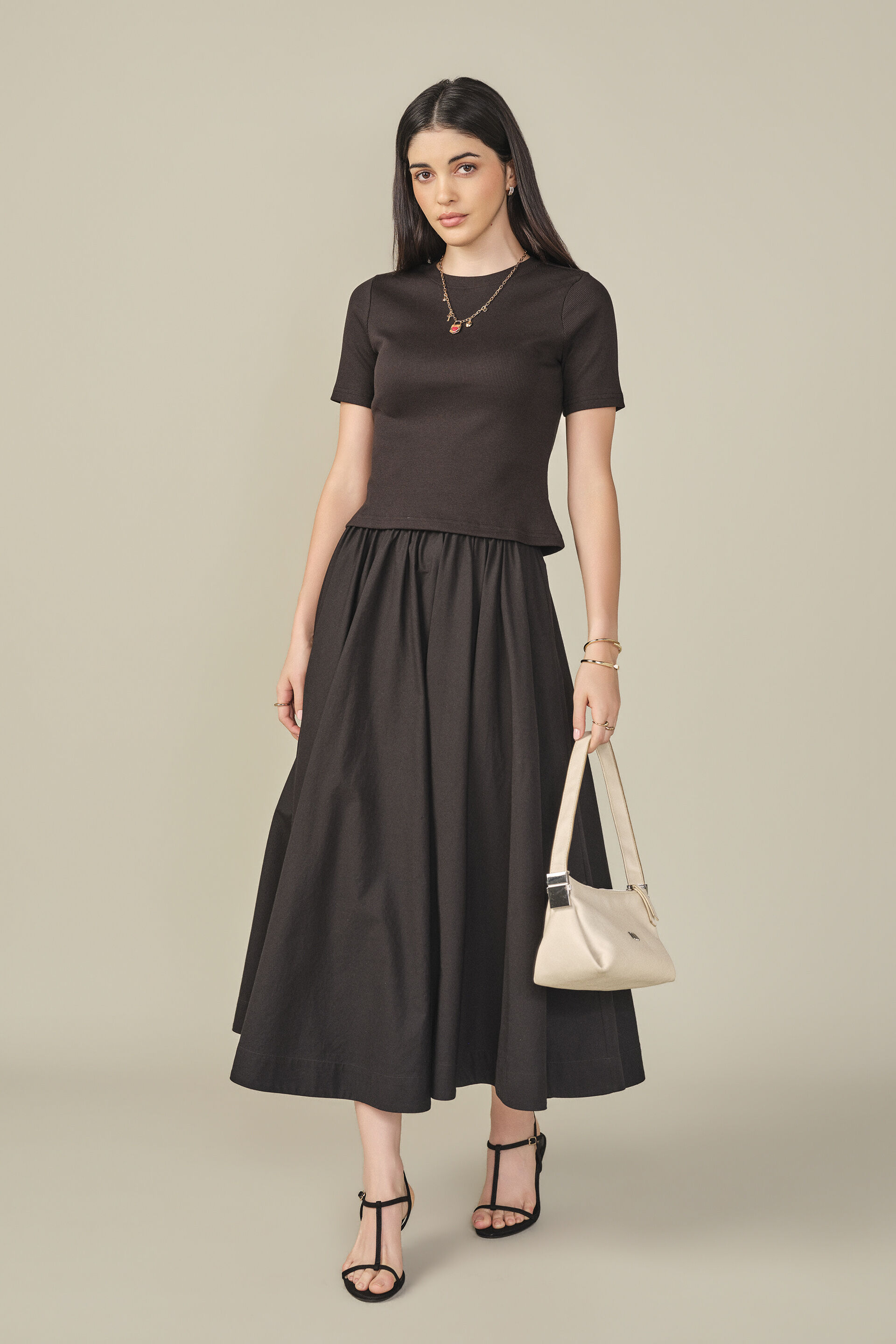 Solid Cotton Top in Black, Black, image 4