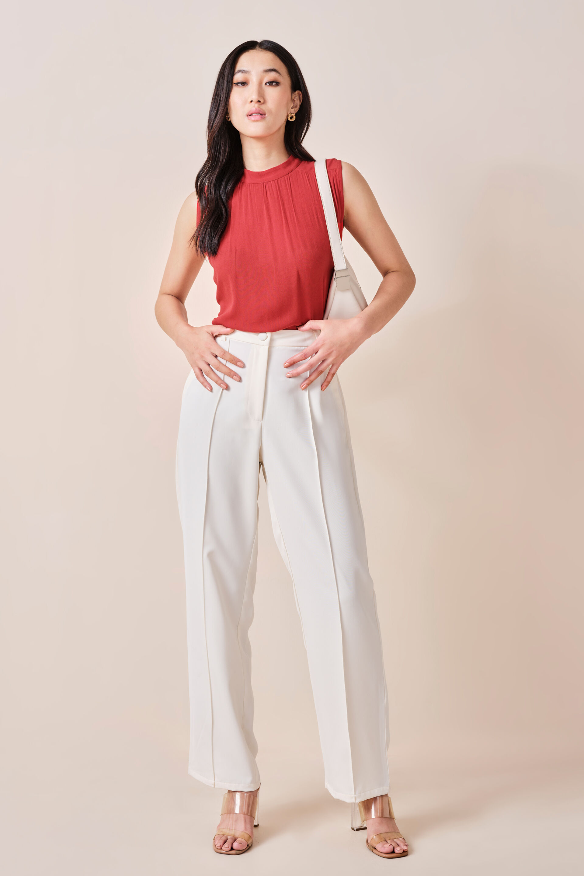 Valencia Viscose Top, Orange, image 2