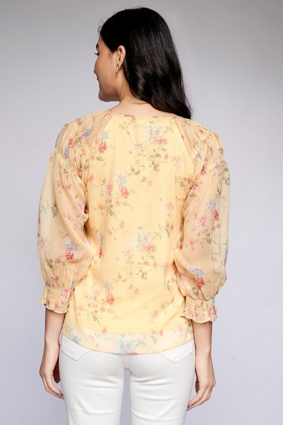 4 - Yellow Floral Blouson Top, image 4