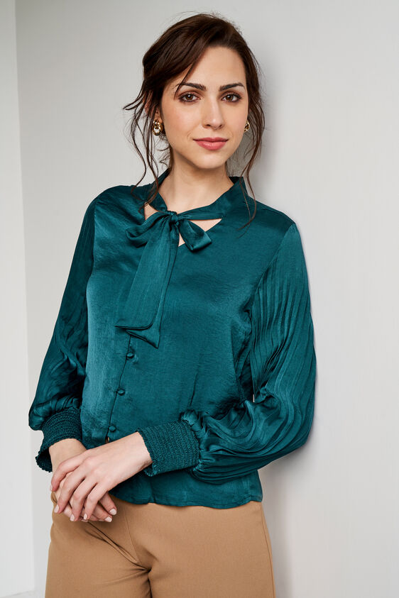 Green Solid Straight Top, Green, image 3