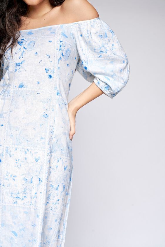 6 - Blue Floral Straight Dress, image 6